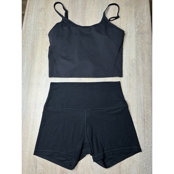 Lululemon Tops - Lululemon SET Align HR Ribbed Short 4" Wunder Train U-Neck Strappy Ribbed Tank 8